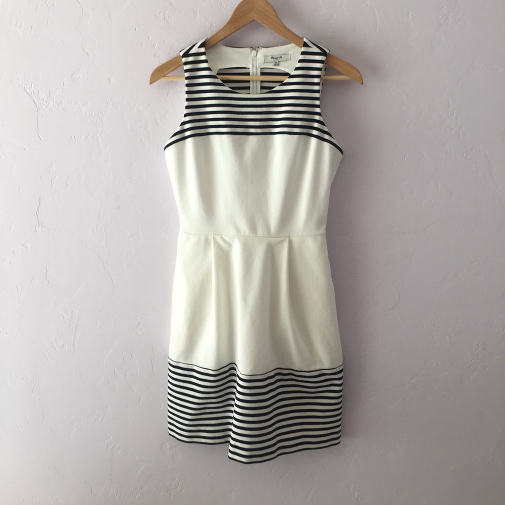 Madewell Verse Dress in Navy Nautical Stripe XS